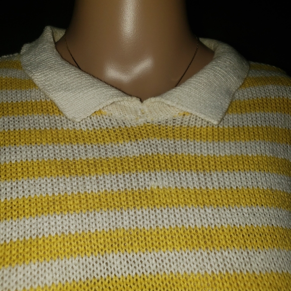 Quail Crossing L vintage open knit sweater Peter pan collar home sweet home - Picture 5 of 8